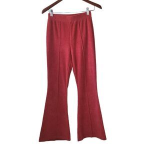Aerie Groove-On Rib Velour Flare Pant Pull On Lounge Xsmall
